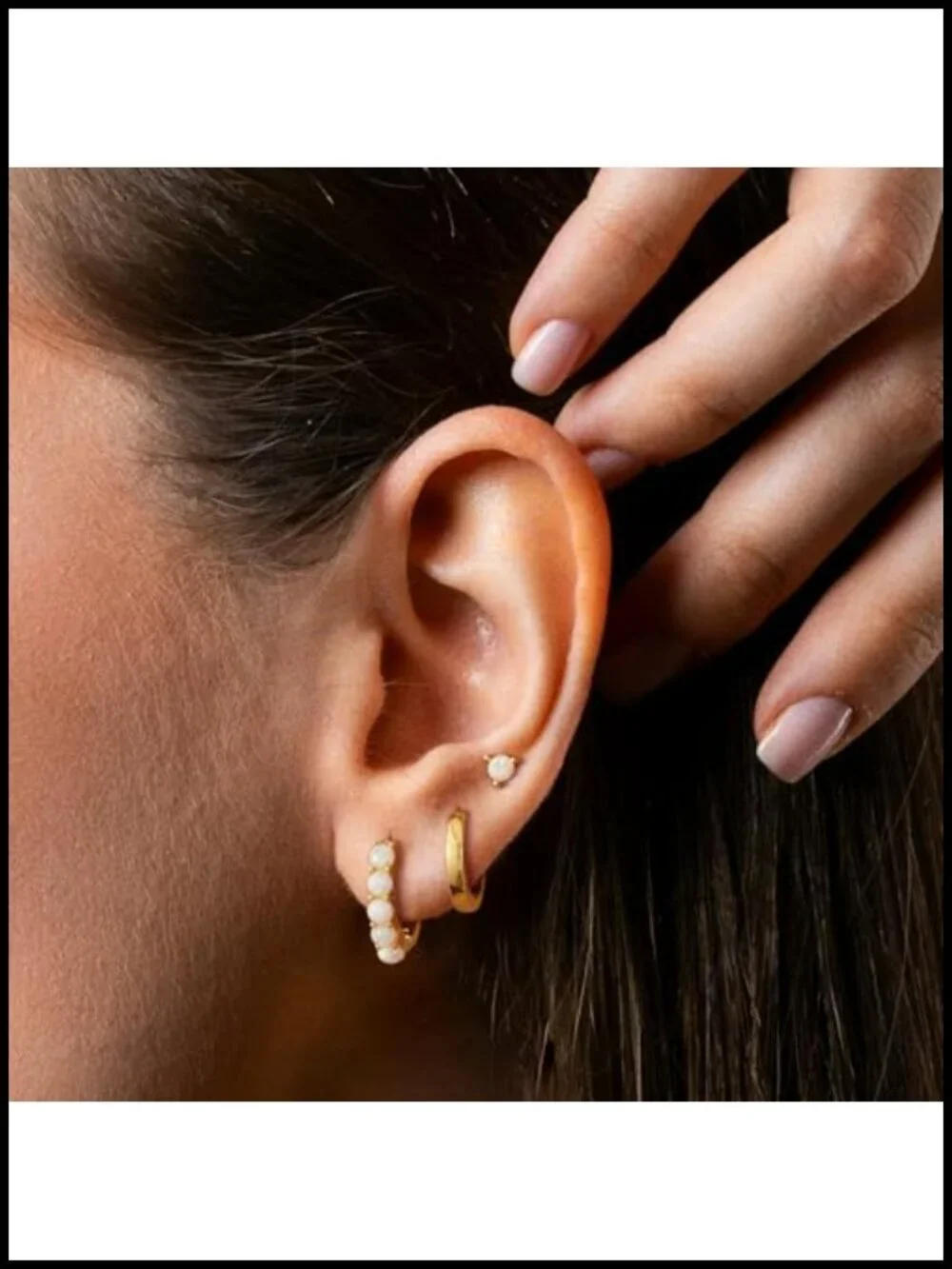 Gold Plated Brass Earrings Set Hypoallergenic Hoop Pearl Studs Trendy Jewelry